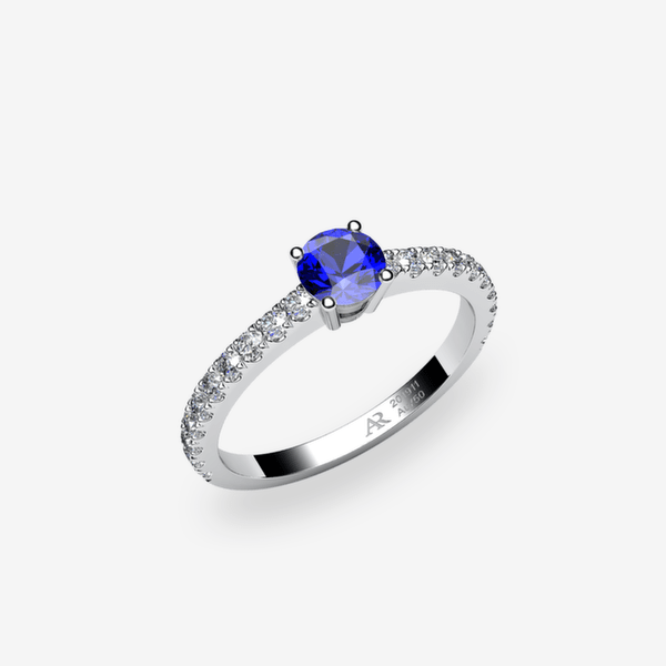 Bellatrix Bague de fiançailles solitaire Saphir bleu Platine 950‰