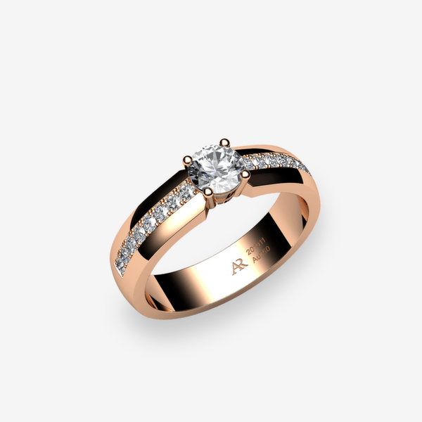 Galatée Bague Diamant Or rose 18 carats