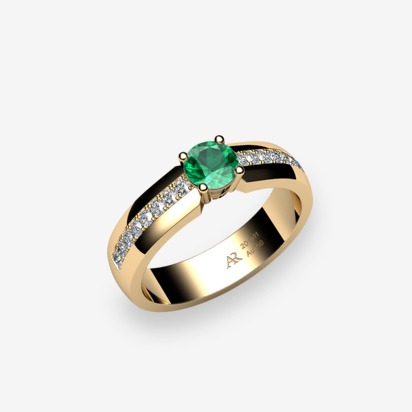Galatée Bague Émeraude Or jaune 18 carats