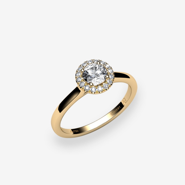 Tendresse Bague entourage Diamant Or jaune 18 carats