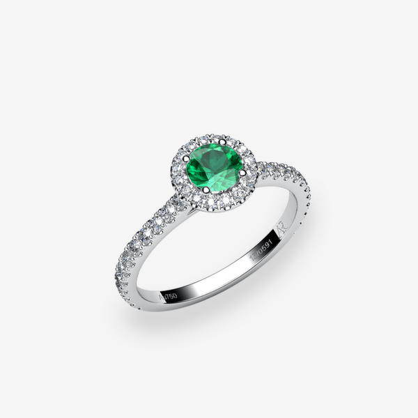 Tendresse Bague entourage Émeraude Platine 950‰