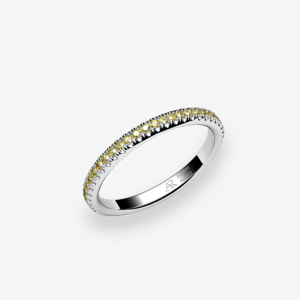 Belgravia Bague pavage Diamants jaunes Platine 950‰