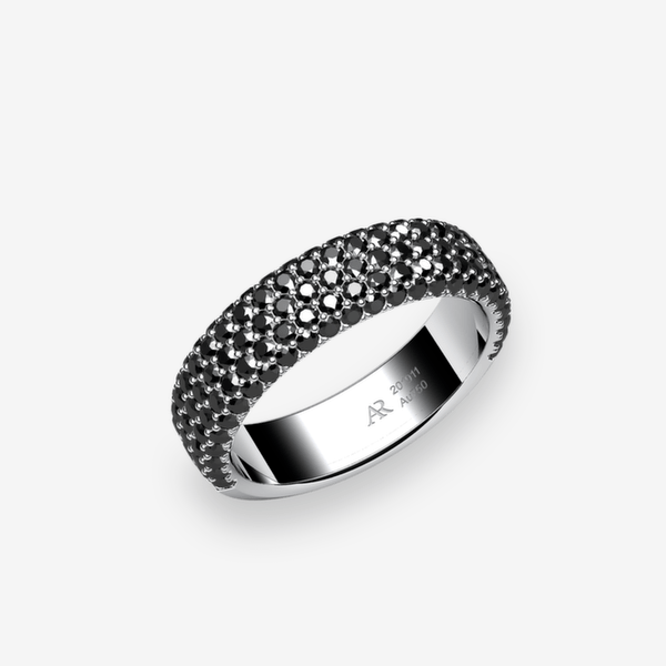 Belgravia Bague pavage Diamants noirs Platine 950‰