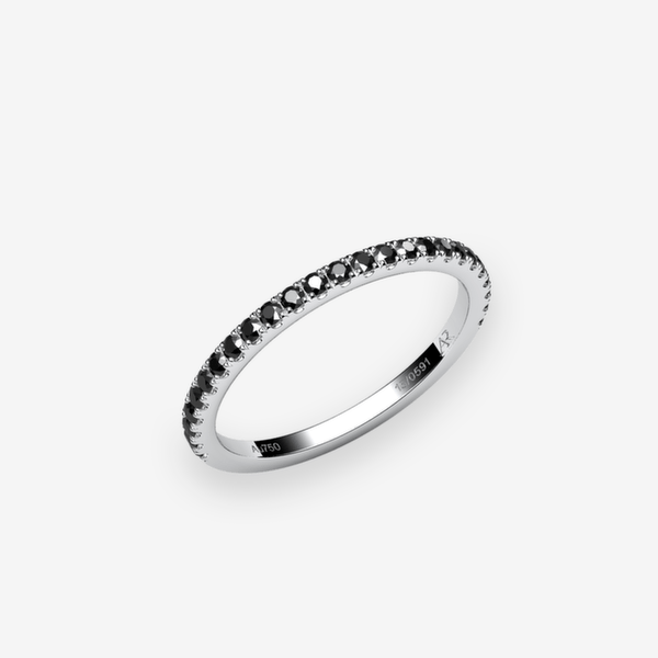 Grâce Bague pavage Diamants noirs Platine 950‰