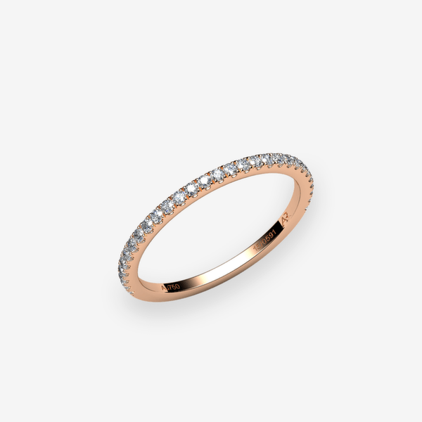 Grâce Bague pavage Diamants Or rose 18 carats