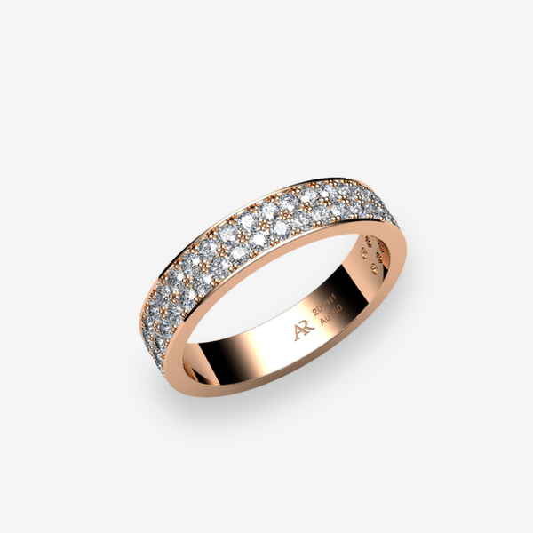 Venise Bague pavage Diamants Or rose 18 carats