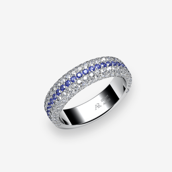 Belgravia Bague pavage Saphirs bleus Platine 950‰