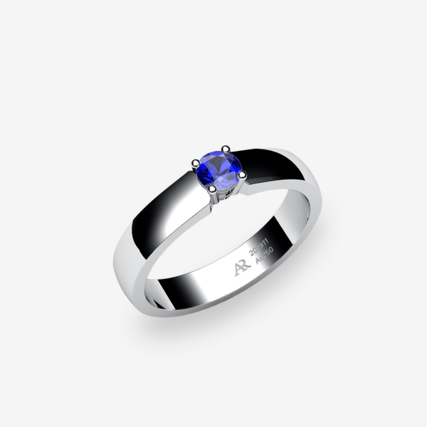 Galatée Bague Saphir bleu Platine 950‰