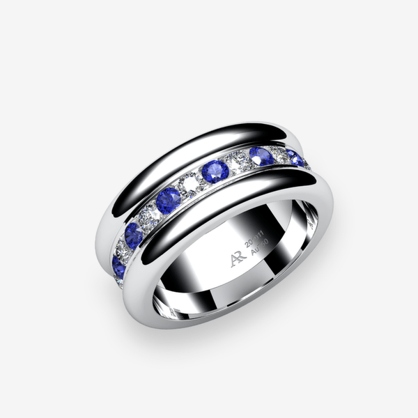 Florence Bague Saphirs bleus Platine 950‰