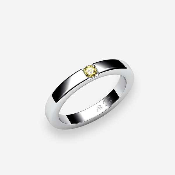 Zayane Bague serti barrette Diamant jaune Platine 950‰