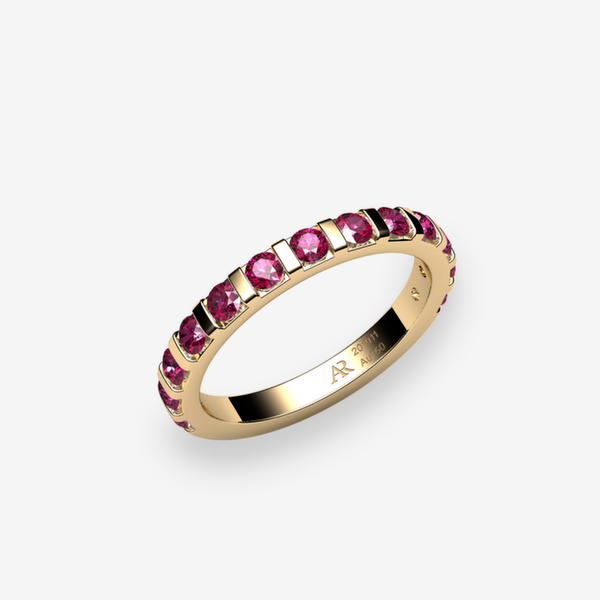 Zayane Bague serti barrette Rubis Or jaune 18 carats