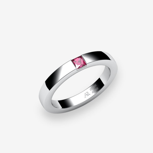 Zayane Bague serti barrette Rubis Platine 950‰