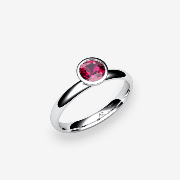 Melodie Bague serti clos Rubis Platine 950‰