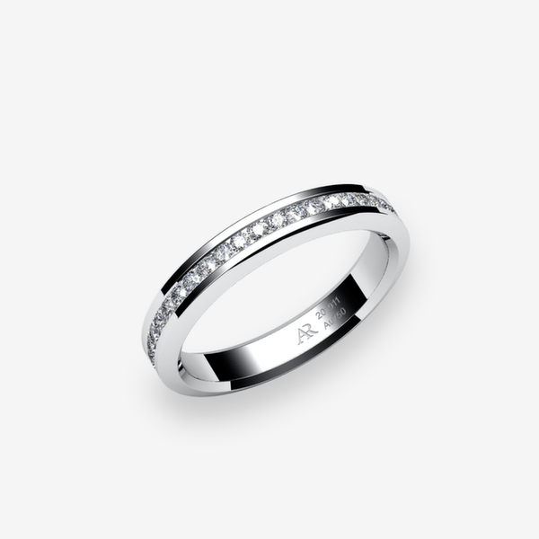 Belgravia Bague serti rail Diamants Or blanc palladié 18 carats