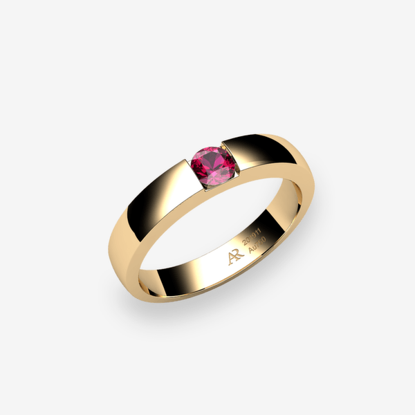 Zayane Bague serti rail Rubis Or jaune 18 carats