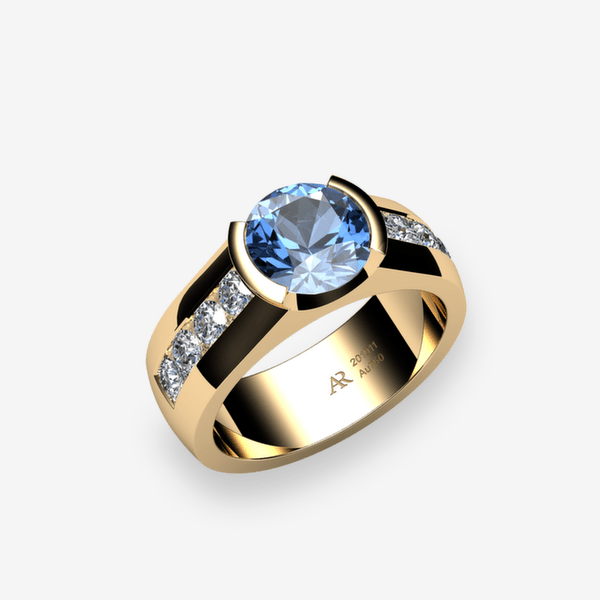 Constance Bague serti semi-clos Aigue-marine Or jaune 18 carats