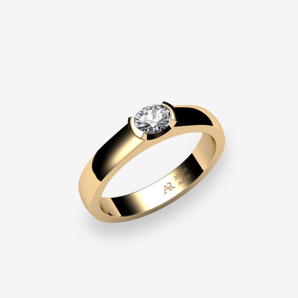 Constance Bague serti semi-clos Diamant Or jaune 18 carats