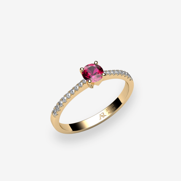 Bételgeuse Bague solitaire Rubis Or jaune 18 carats