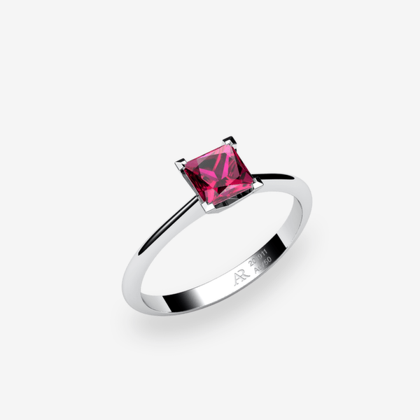 Rigel Bague solitaire Rubis Platine 950‰
