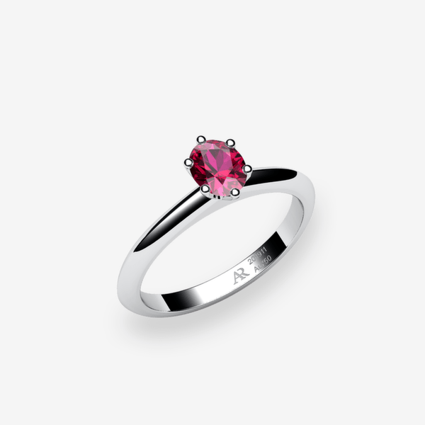 Stella Bague solitaire Rubis Platine 950‰
