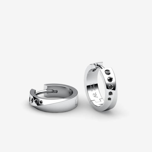 Fusion Boucles d'oreilles Diamants noirs Platine 950‰