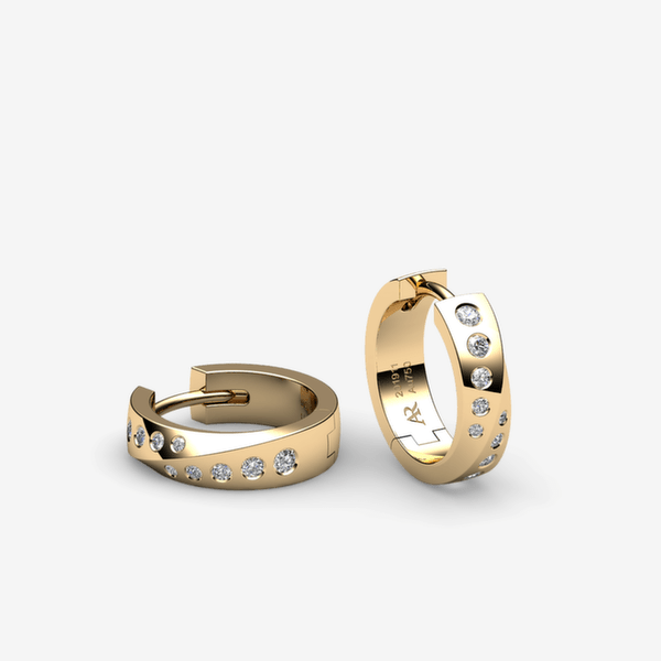 Fusion Boucles d'oreilles Diamants Or jaune 18 carats
