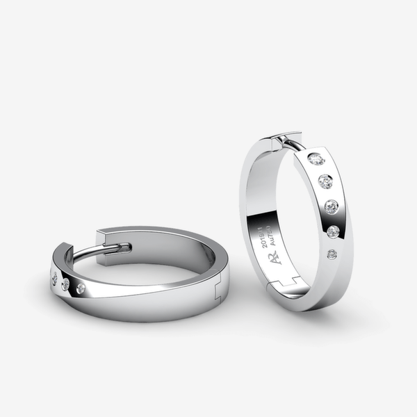 Fusion Boucles d'oreilles Diamants Platine 950‰