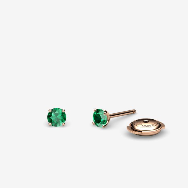 Stella Boucles d'oreilles Émeraudes Or rose 18 carats