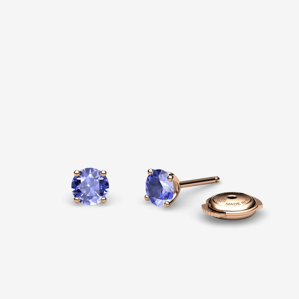Boucles D'oreilles Saphirs Rosée - Or Jaune 18 Carats Avec Diamants - Occasion Très Bon état