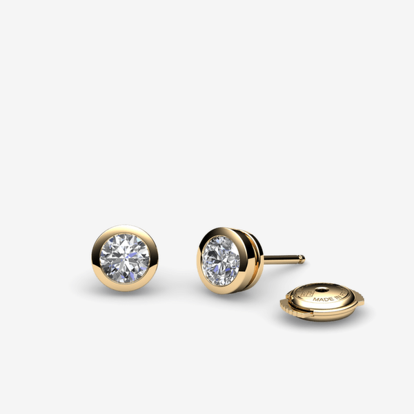 Venise Boucles d'oreilles serti clos Diamants Or jaune 18 carats