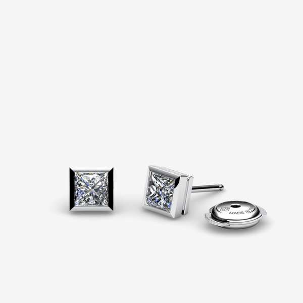 Venise Boucles d'oreilles serti clos Diamants Platine 950‰