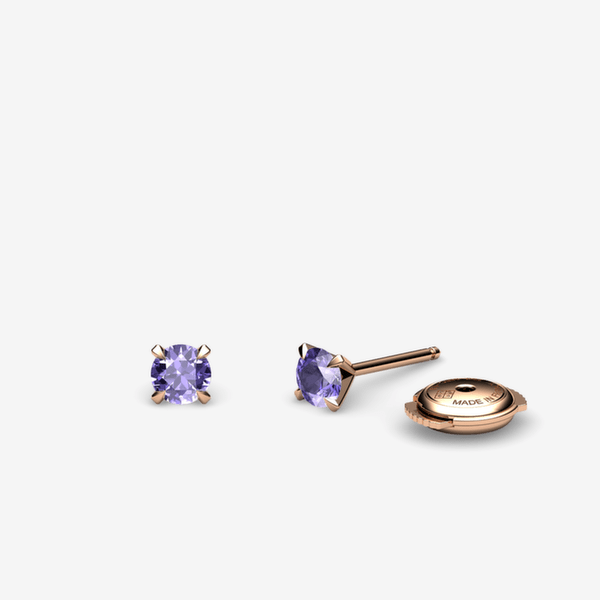 Bételgeuse Boucles d'oreilles Tanzanites Or rose 18 carats