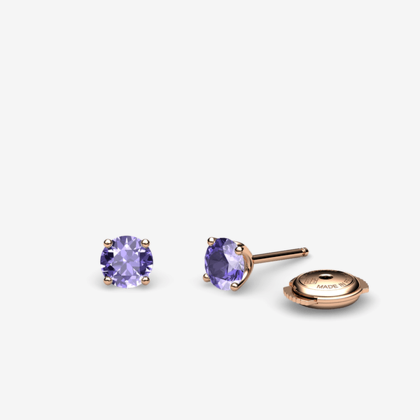 Stella Boucles d'oreilles Tanzanites Or rose 18 carats