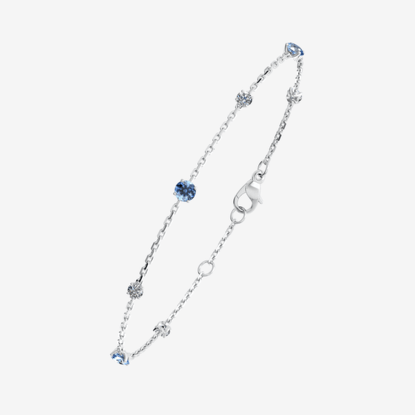 Stella Bracelet Aigues-marines Or blanc palladié 18 carats