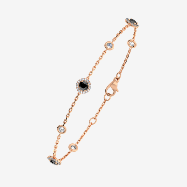 Grâce Bracelet entourage Diamant noir Or rose 18 carats