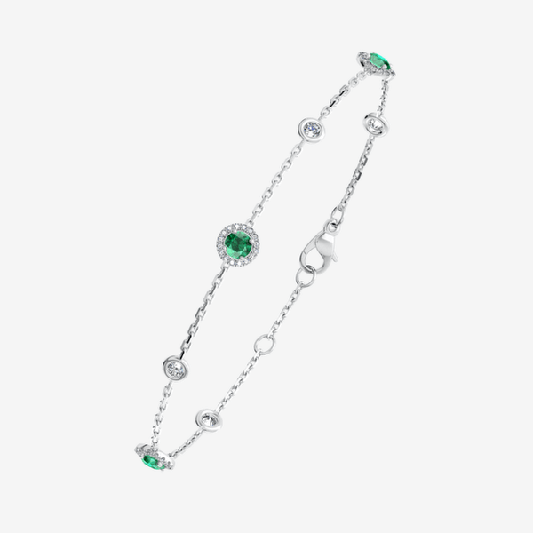 Grâce Bracelet entourage Émeraude Or blanc palladié 18 carats