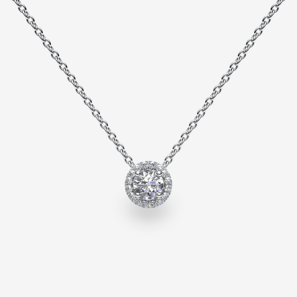 Grâce Pendentif entourage Diamant Or blanc palladié 18 carats