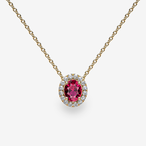 Grâce Pendentif entourage Rubis Or jaune 18 carats