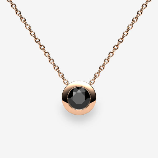 Melodie Pendentif serti clos Diamant noir Or rose 18 carats