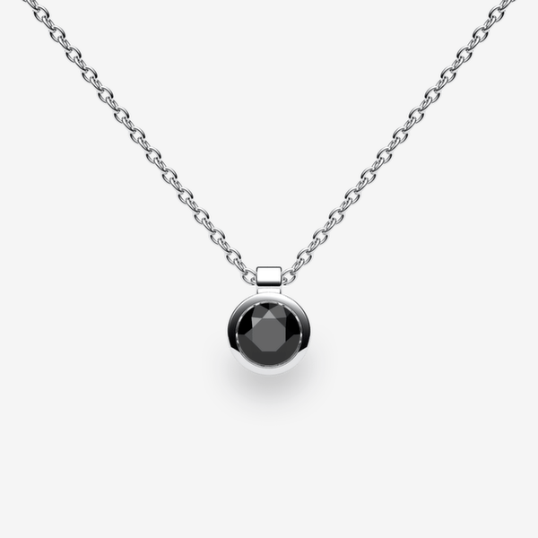 Venise Pendentif serti clos Diamant noir Platine 950‰