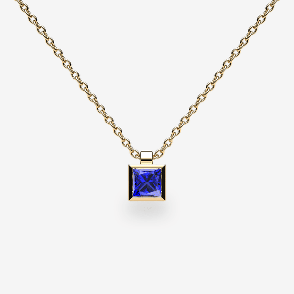 Venise Pendentif serti clos Saphir bleu Or jaune 18 carats