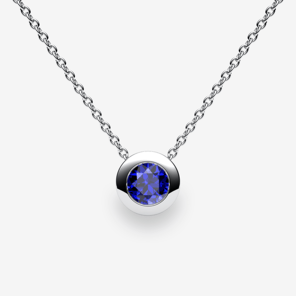 Melodie Pendentif serti clos Saphir bleu Platine 950‰