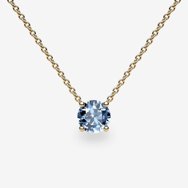 Bellatrix Pendentif serti griffes Aigue-marine Or jaune 18 carats