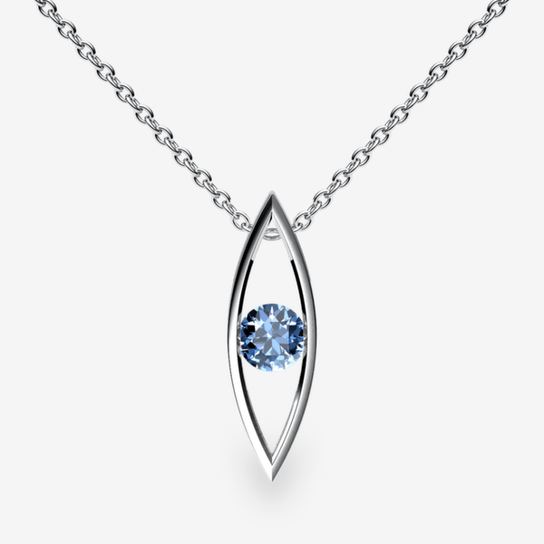 Orion Pendentif serti rail Aigue-marine Or blanc palladié 18 carats