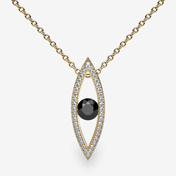 Orion Pendentif serti rail Diamant noir Or jaune 18 carats