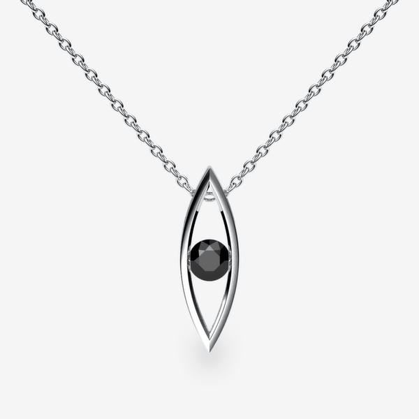 Orion Pendentif serti rail Diamant noir Platine 950‰