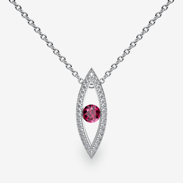 Orion Pendentif serti rail Rubis Platine 950‰