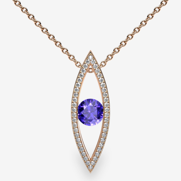 Orion Pendentif serti rail Tanzanite Or rose 18 carats